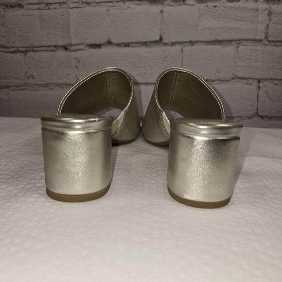 BANDOLINO METALLIC BLOCK HEEL MULE WOMENS LIKE NEW SIZE 6.5 - Picture 7 of 8